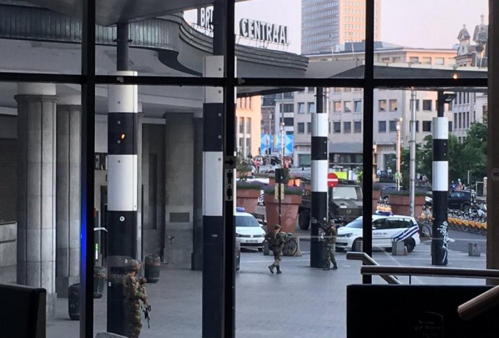 Explosion rocks Brussels train station, suspected attacker shot dead